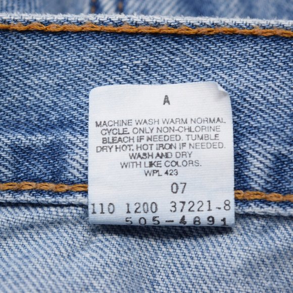 Levis 505 Denim Jeans Vintage 2000 Y2K Blue Medium Wash Cotton High Rise - Picture 10 of 16